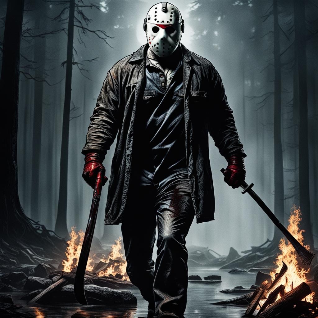 Hyperrealistic Jason Voorhees in Sharp Focus
