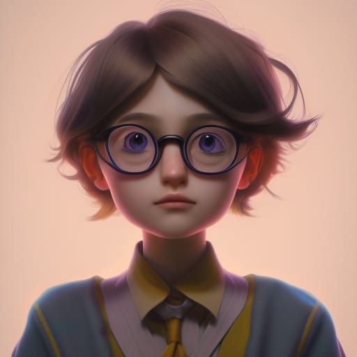 Cute Man with Glasses as 3D Digital Art