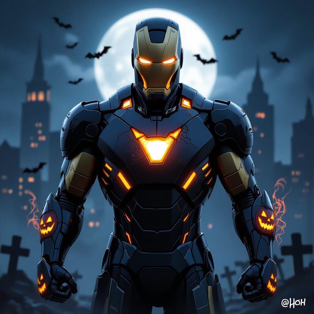 Menacing Iron Man Jack-o'-Lantern Suit