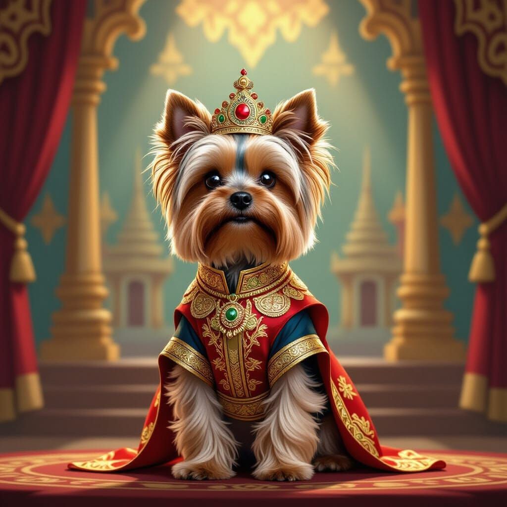 Yorkie as King in The King and I Musical