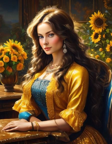 Luxurious English Drawing Room Portrait in Photorealistic St...