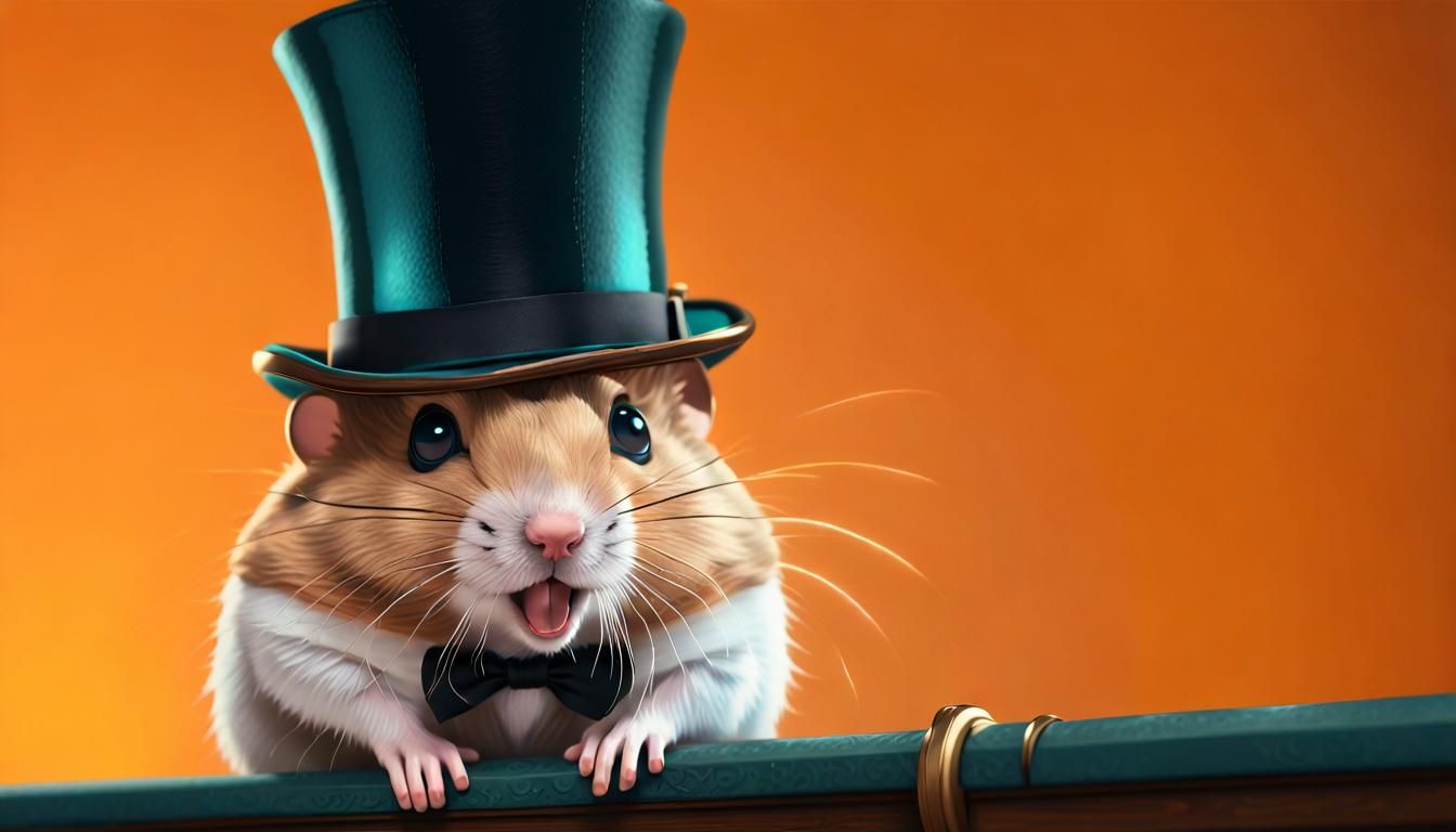 Hamster Gentleman in Top Hat, Art Nouveau Style