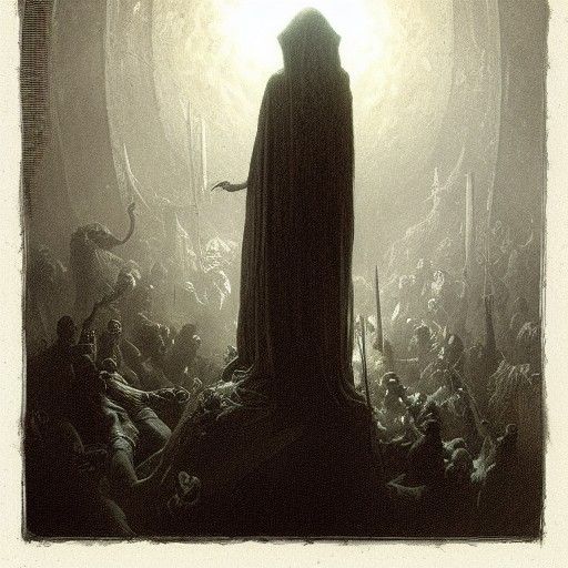 Gothic Horror Etching in Doré Style