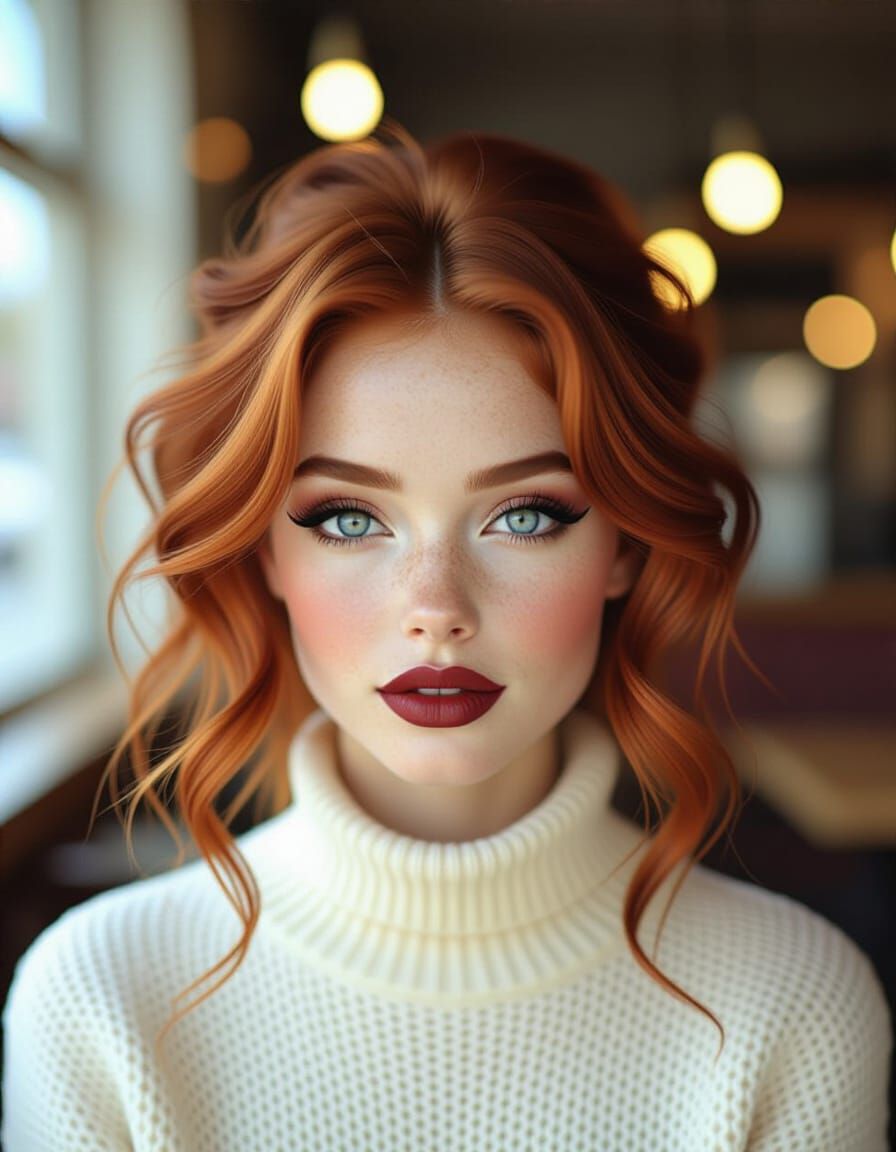 Cute Woman Portrait with Gothic Makeup in Soft Light