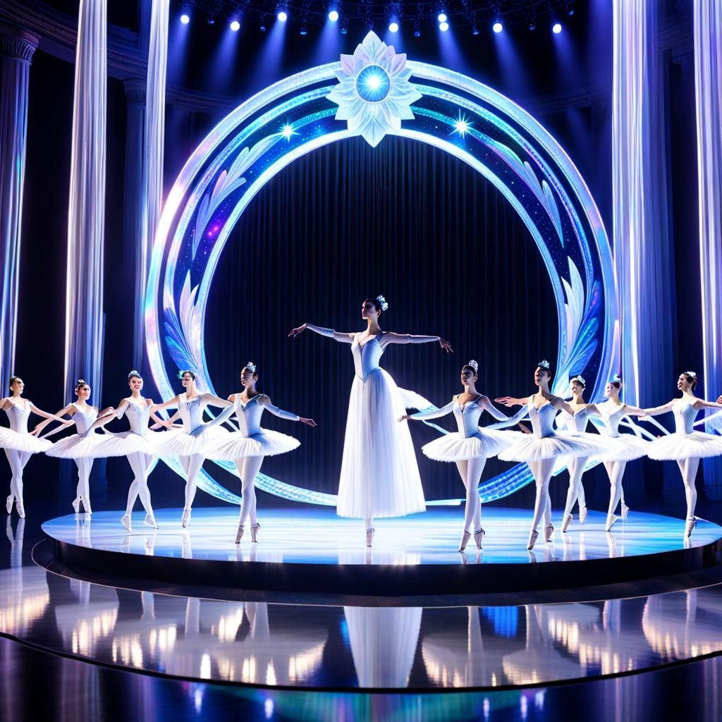 Holographic Ballerina in Swan Lake: 8K 3D Anime