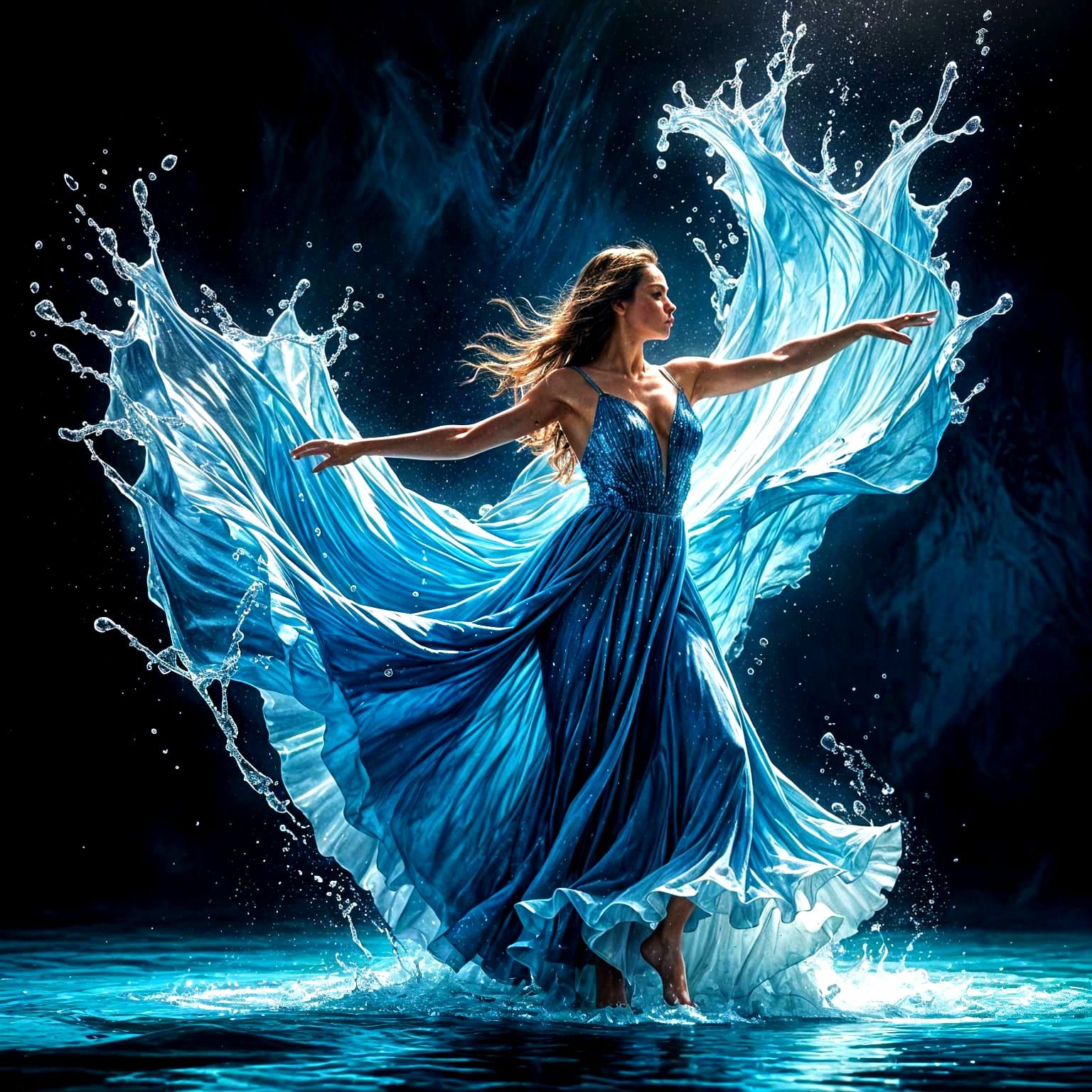 Ethereal Mermaid Dancer in Crystal Clear Waves