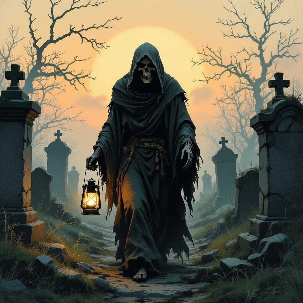 Lich in Forgotten Graveyard, Beksiński Style