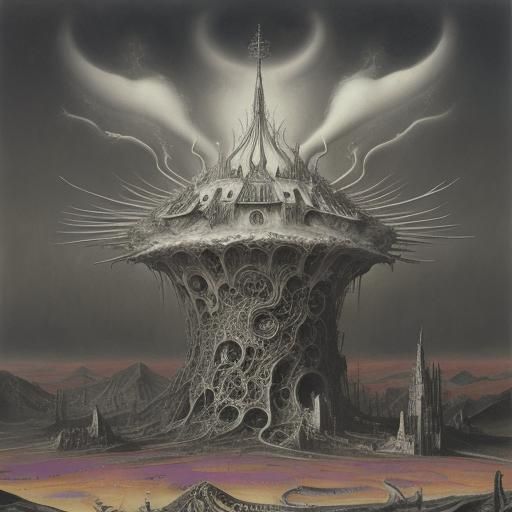 Surrealist Candy Land Melting Oil Painting