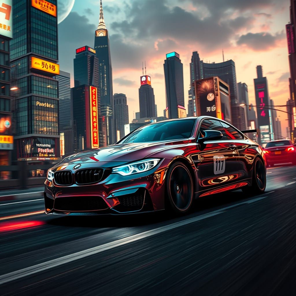BMW M3 Competition Speeds Through Neon Tokyo