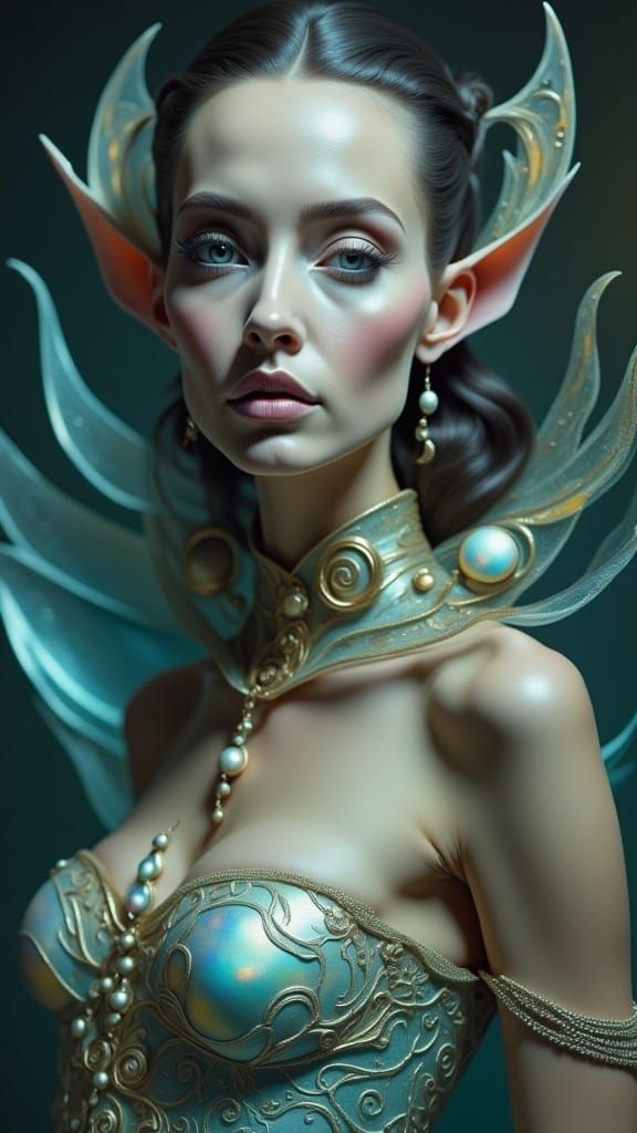 <lora:Bright Chroma 2:1.0> Hyperrealistic portrait of a beautiful woman wearing intricately detailed colorful clothing a...