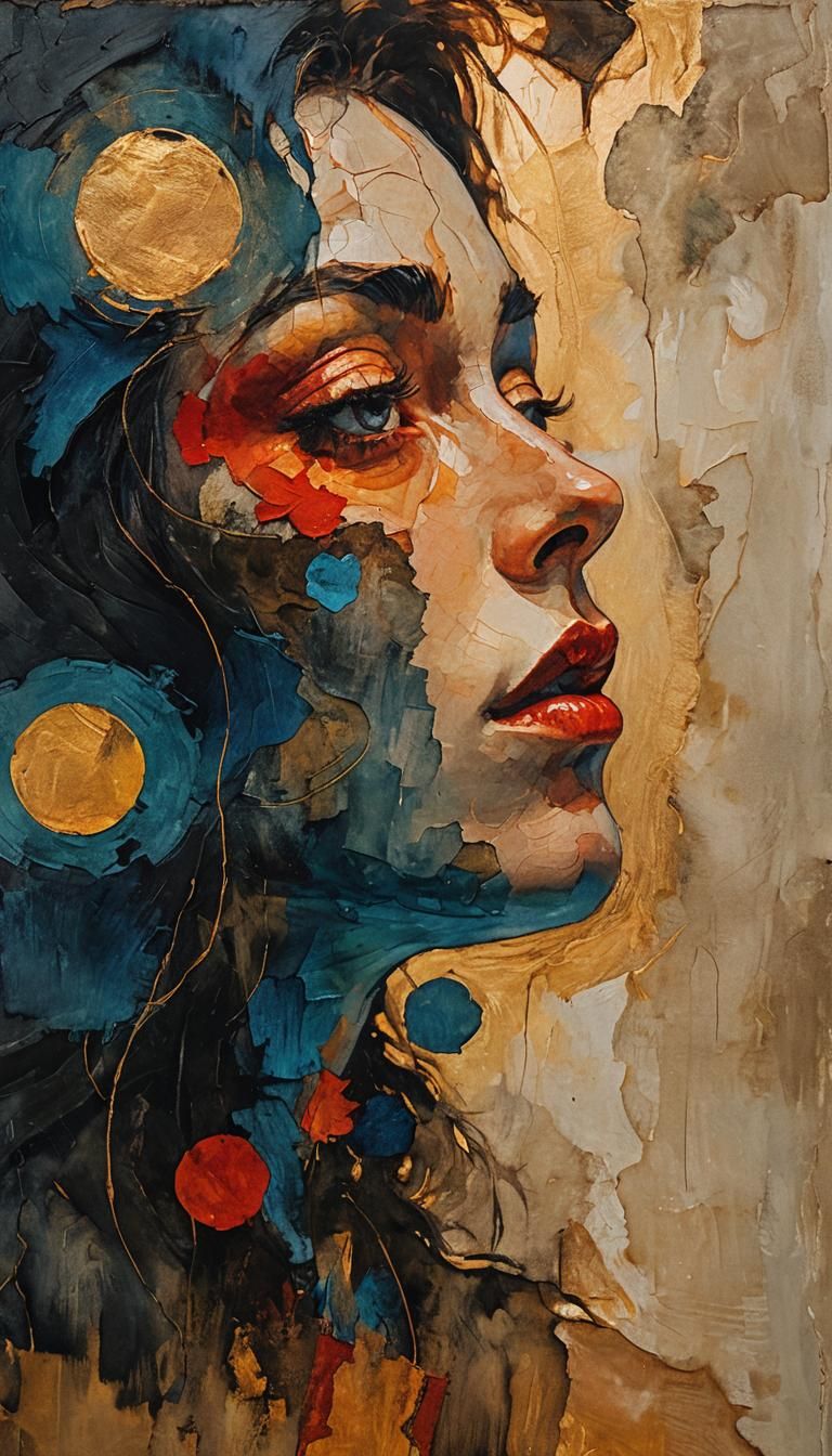Creative, abstract portrait of a woman