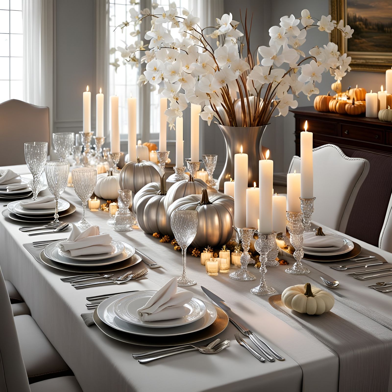 Elegant Thanksgiving Table for Two in Baroque Style