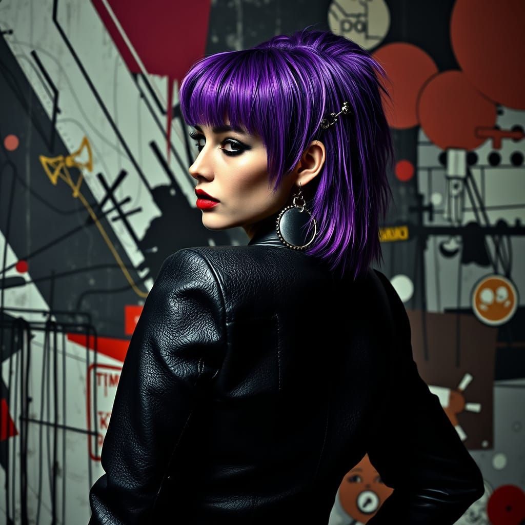 ultra detallada, realista, estilo punk, moda punk,