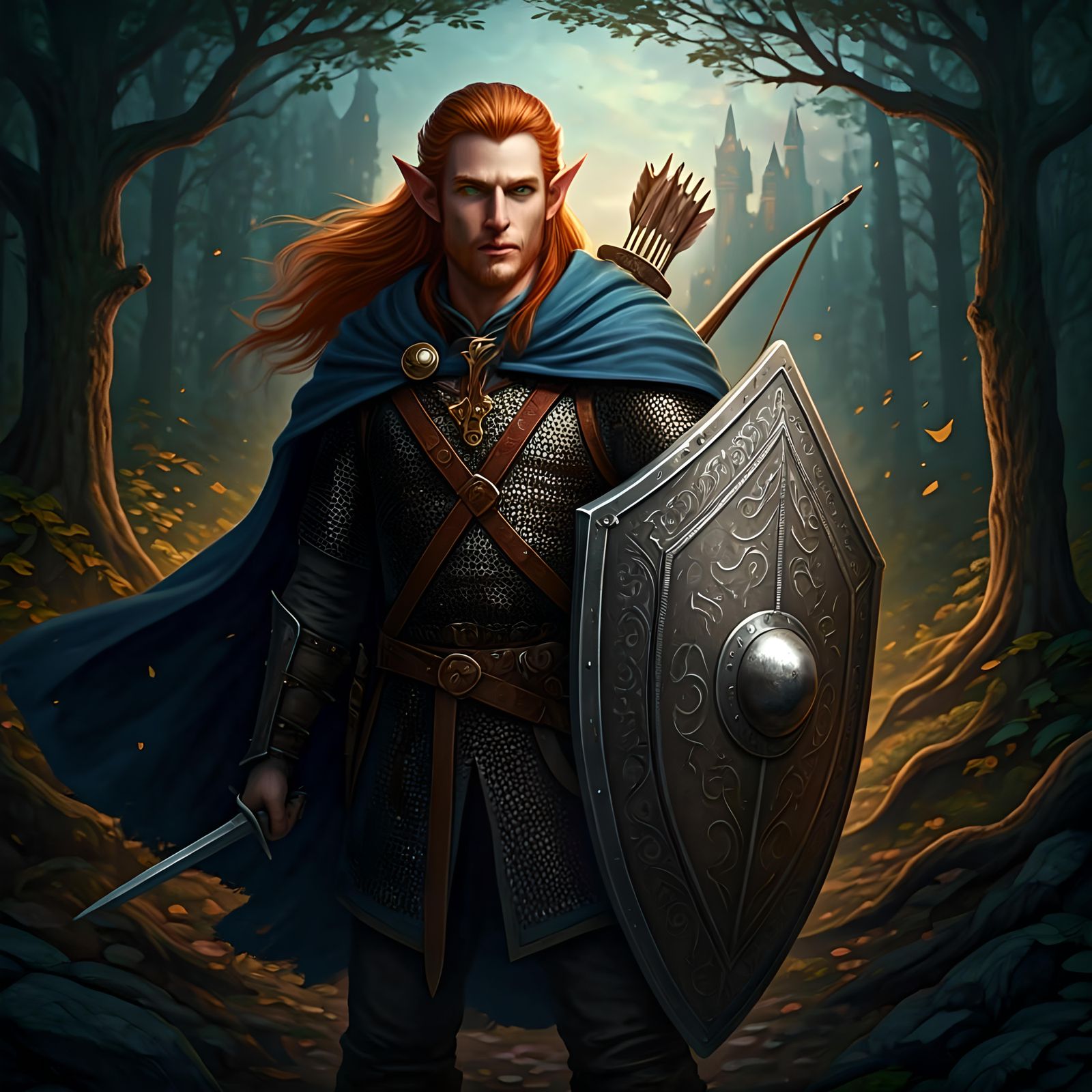 Elven Warrior in Twilight Forest