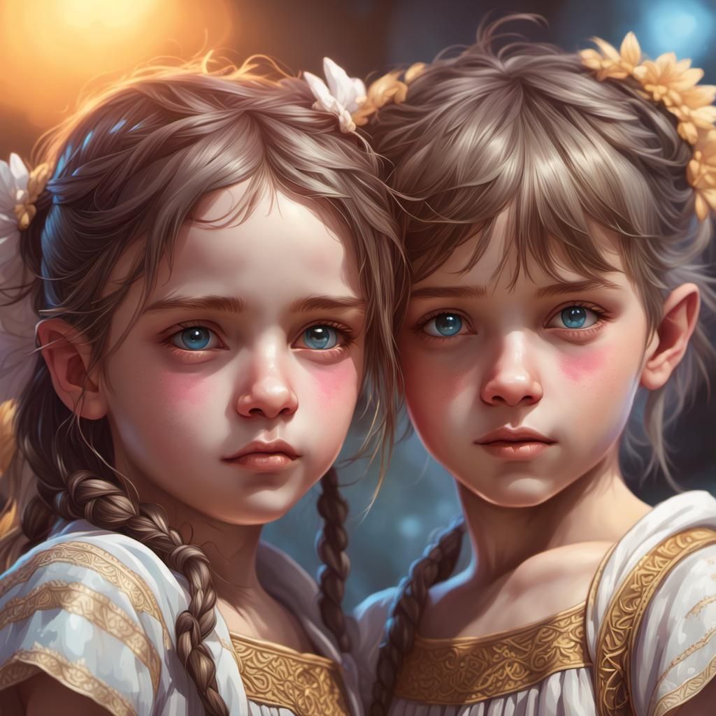 Charming Siblings Portrait in Steampunk Style