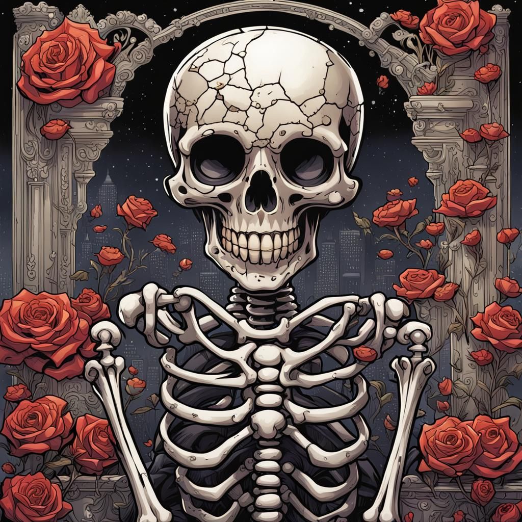 Betty Boop Skeleton in Comic Book Art