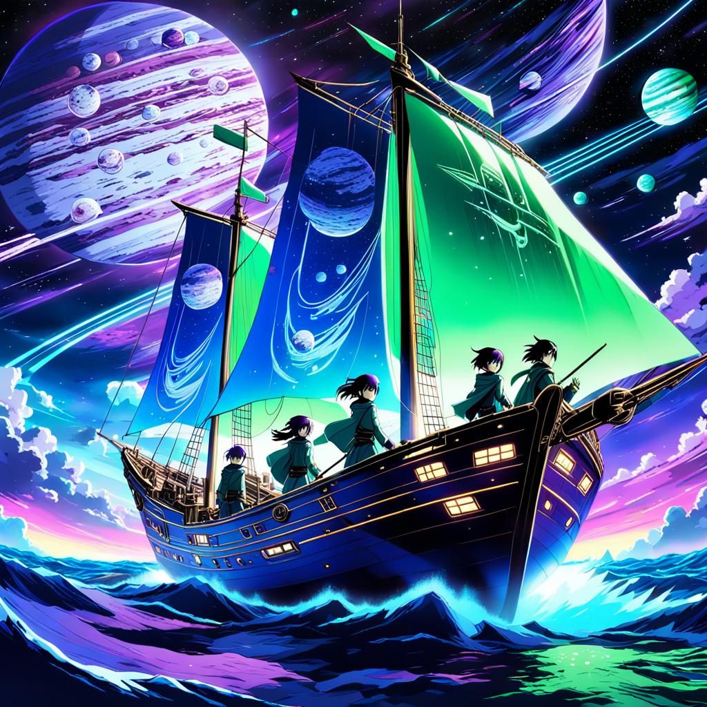 Anime Warriors Sail to Jupiter in a Celestial Odyssey