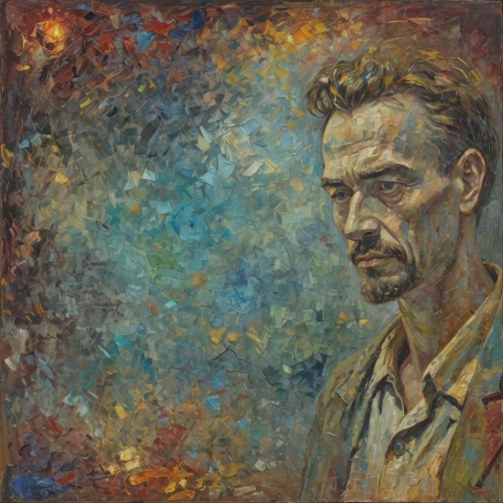 Expressive Portrait in Impressionistic Oil Painting Style