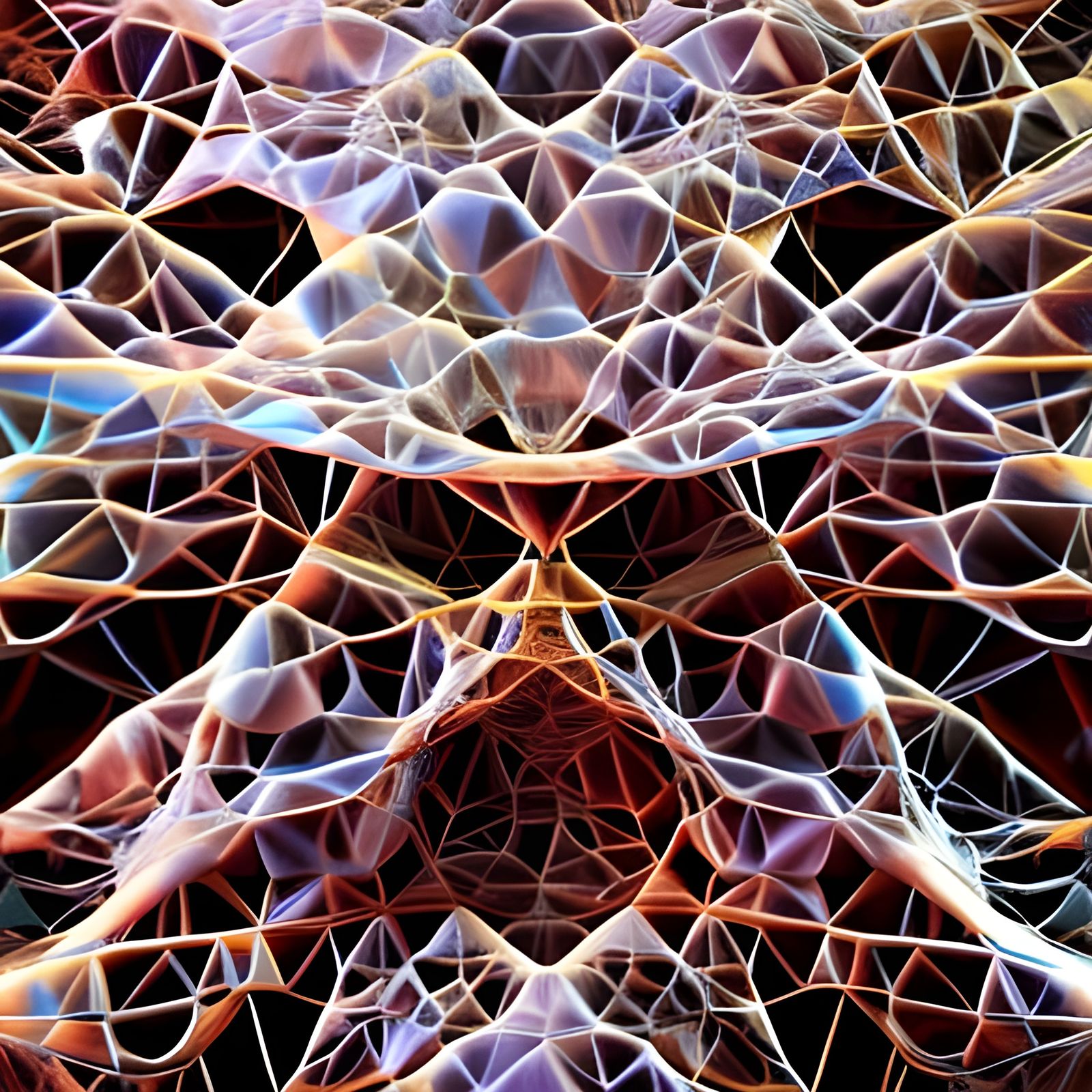 Transparent Glass Pyramid with Fractal Cracks