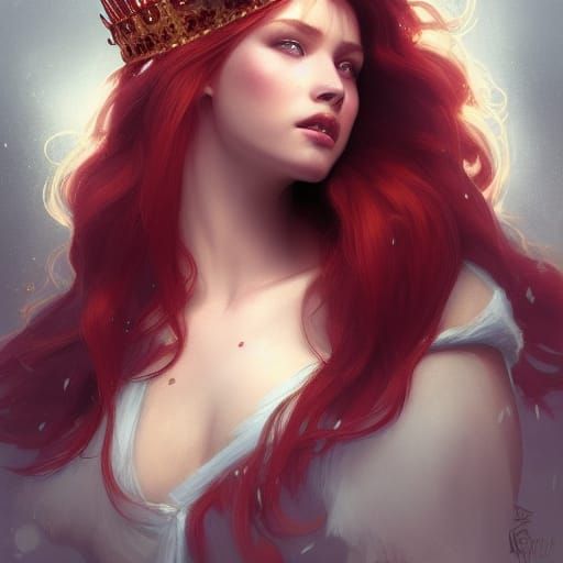 Nordic Princess Portrait in Art Nouveau Style