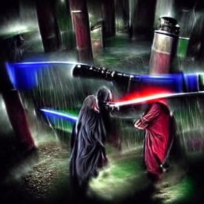 Epic Lightsaber Duel: Jedi vs Sith in Darkness