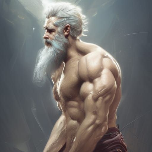 Rugged Zeus Portrait: Greek God of Thunder