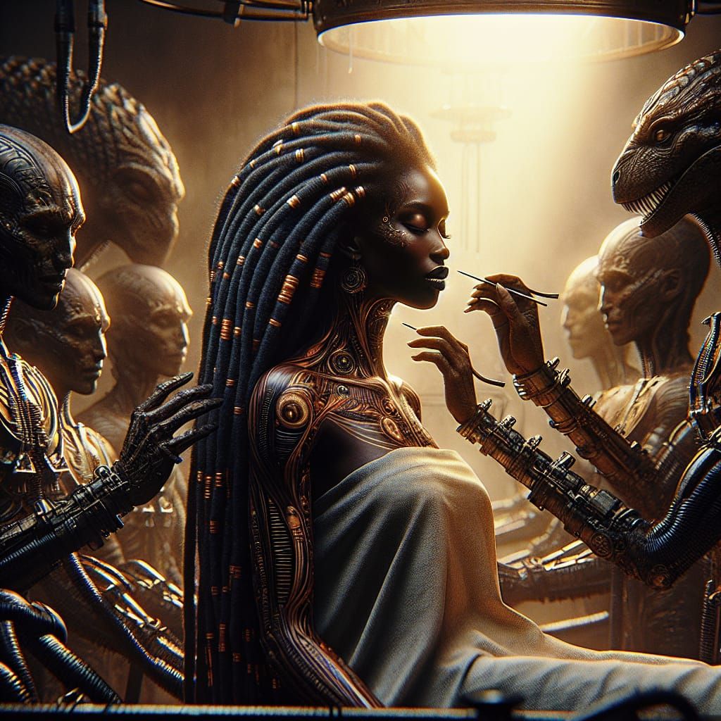 Ancient Bio Lab Infusion: Oil Painting Style