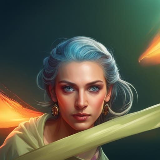 Sapphire Eyed Girl: Art Nouveau Portrait