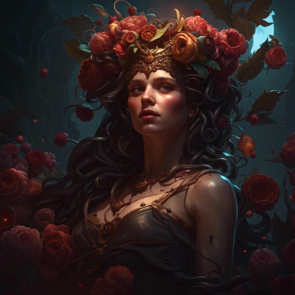 Persephone: Dark Fantasy Concept Art in 8k