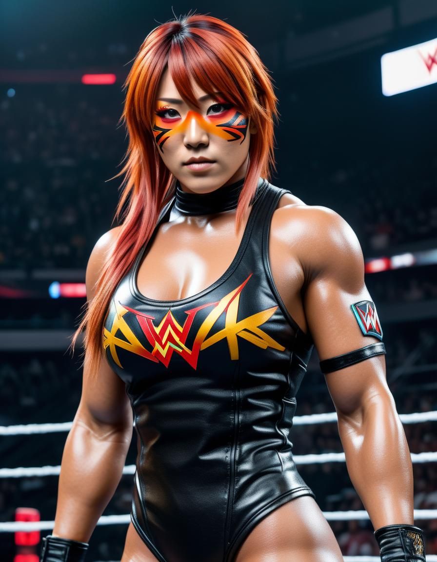 WWE Asuka Girl in Leather, HD Pro Photoshoot