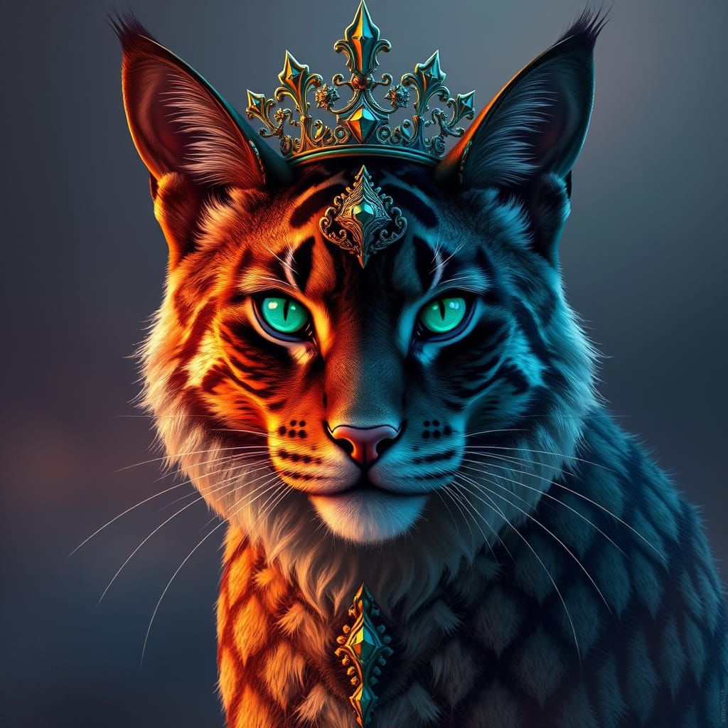 Regal Feline Monarch in Ethereal Twilight