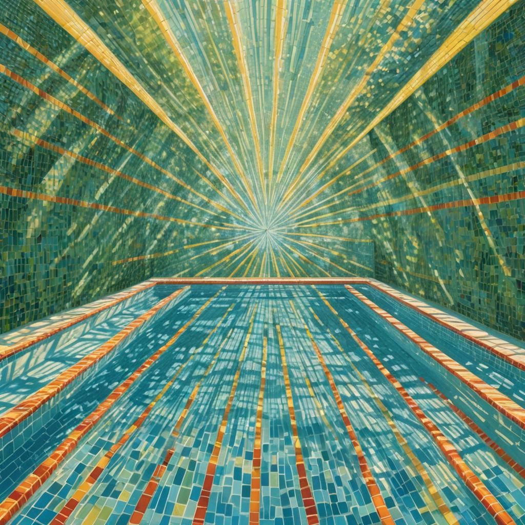 Pop Art Swimming Pool with Sunshine Rays