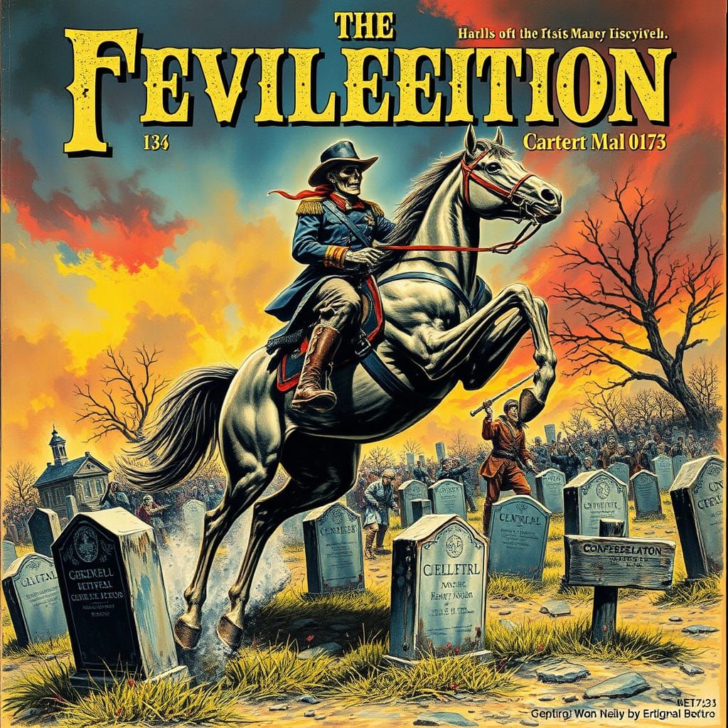Vintage Creepy Magazine Cover: Confederate Skeletor