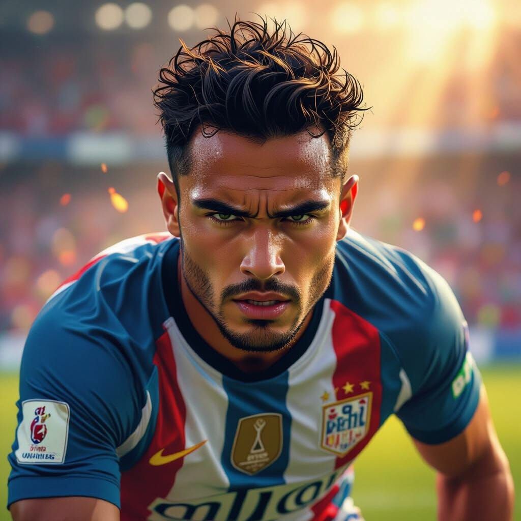 Lautaro Martinez Hyperrealistic Digital Painting