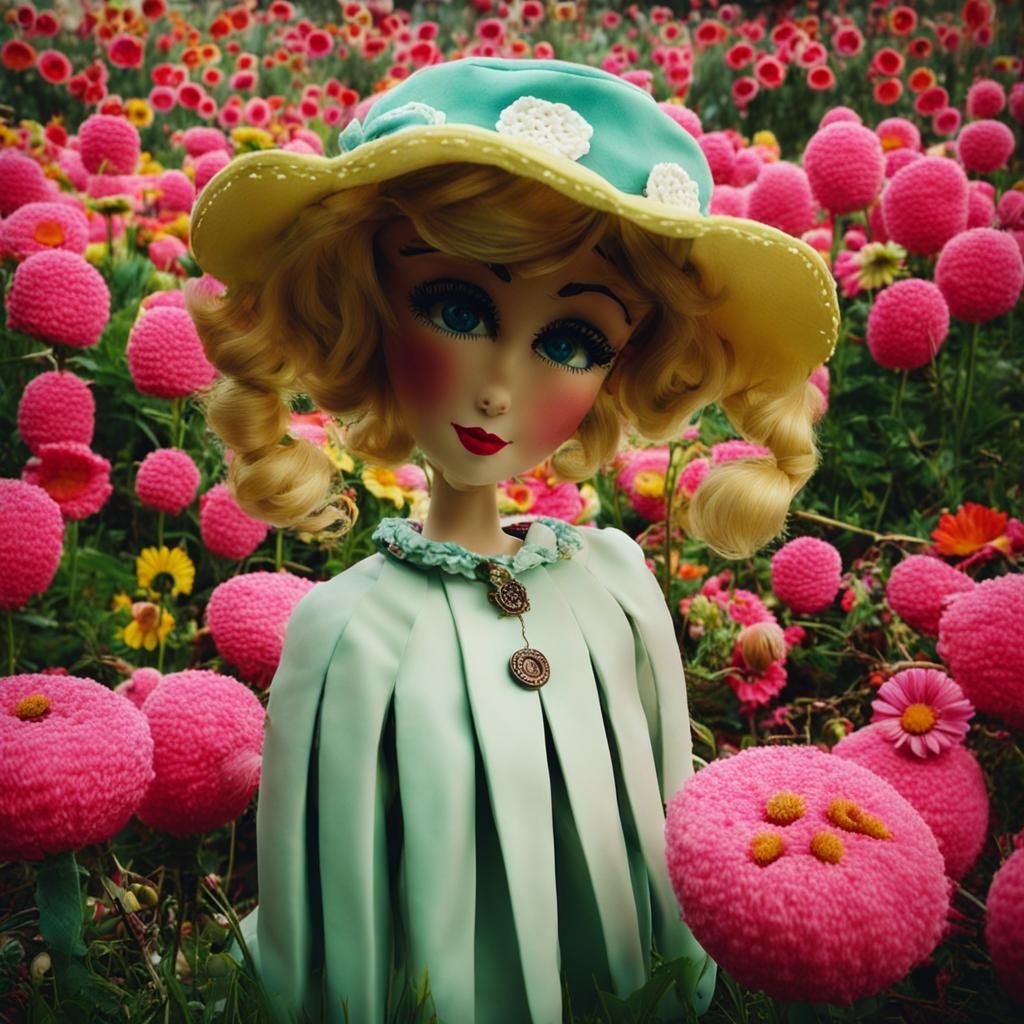 Happy Plushie's Playful Leap in Shabby Chic Style