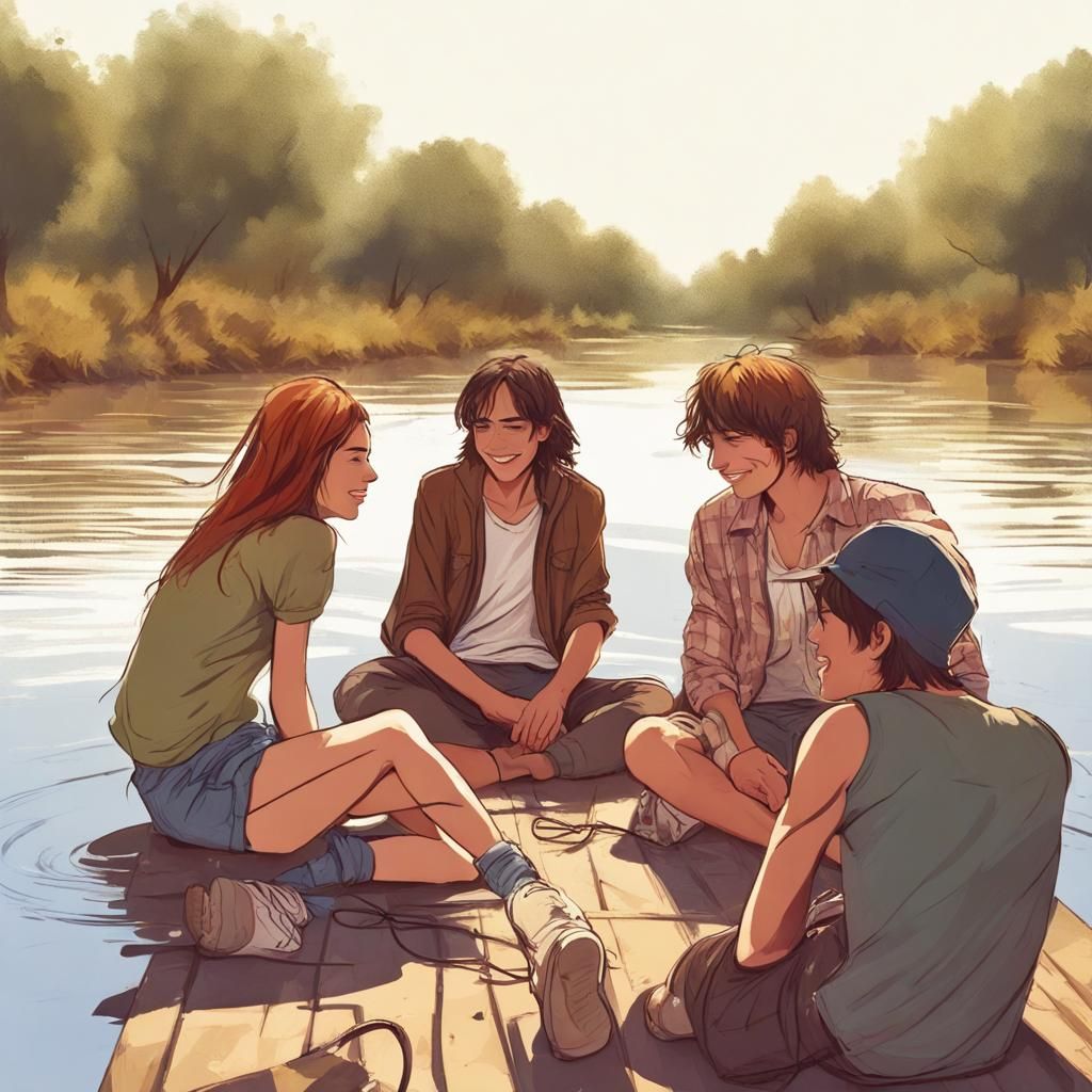 Youthful Riverbank Gathering in Cordoba, Argentina