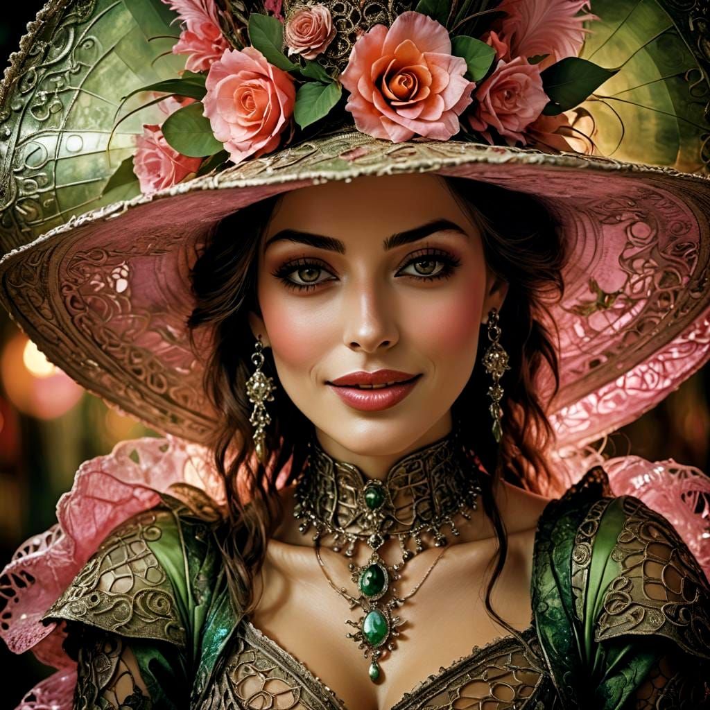 Captivating Spanish Lady Portrait in Fantasy Art Style