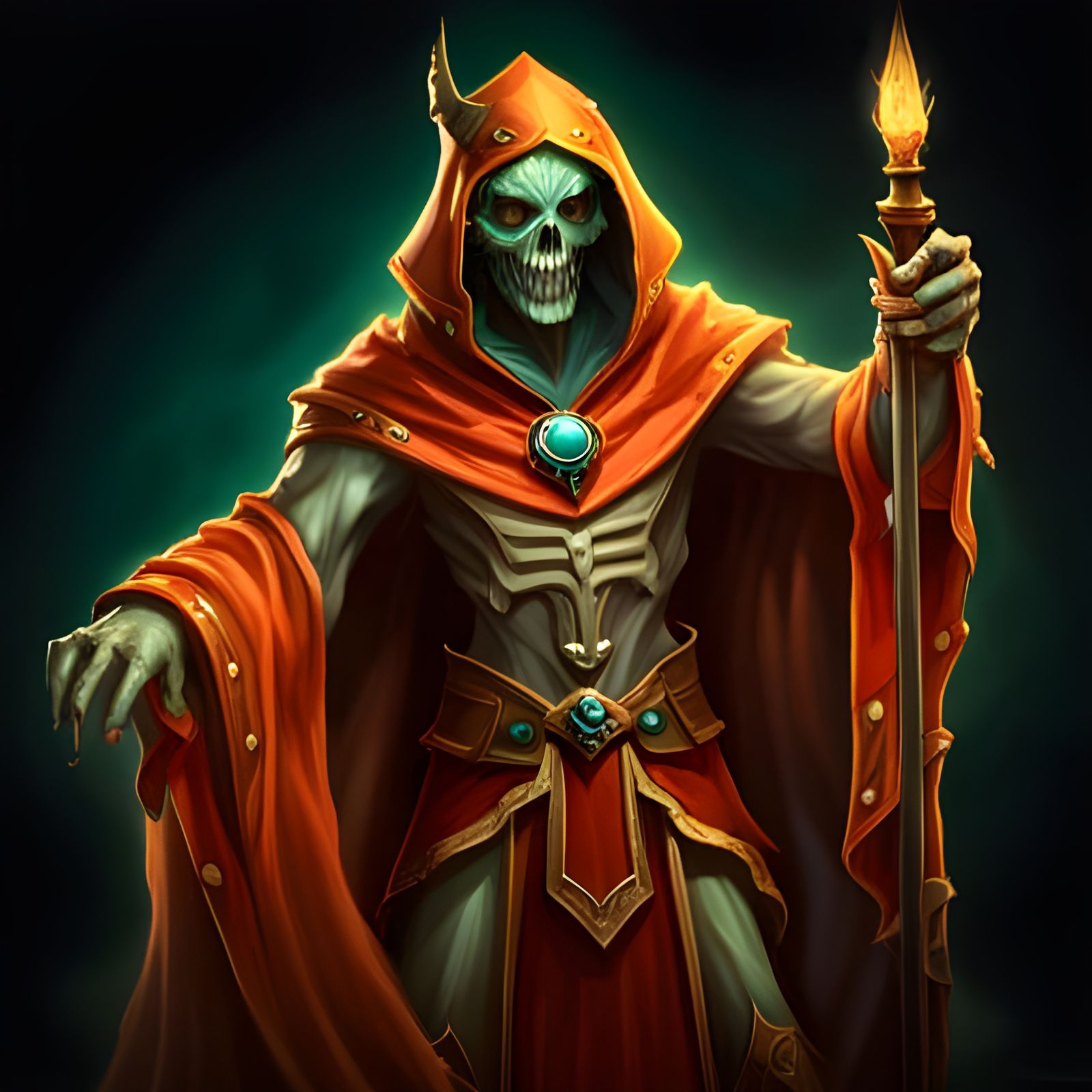 Undead Sorcerer Lich in Dark Fantasy Art