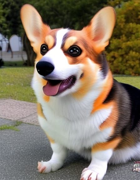 Corgi Superhero in Comic Book Style