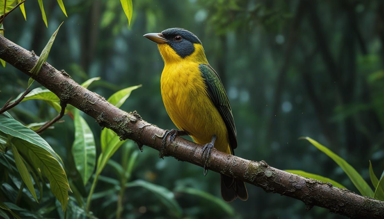 Yellow-bellied Eremomela in Vibrant Jungle Splash Art