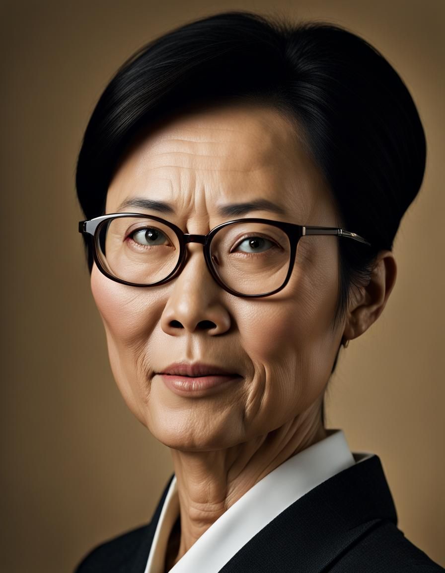 Professional Portrait of a Chinese Woman in Studio Lighting
