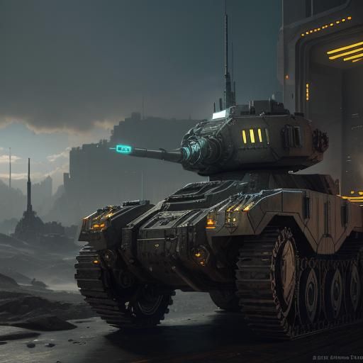 Futuristic Tanks in Sci-Fi Cinematic Scene