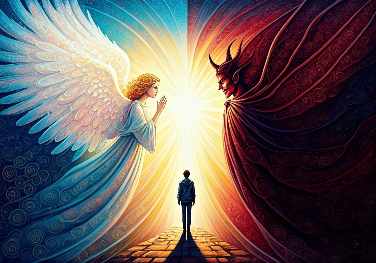 Cosmic Crossroads: Angel and Devil Choice