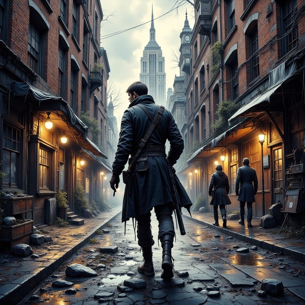 Stealthy Urban Assassin in Dark Tactical Gear