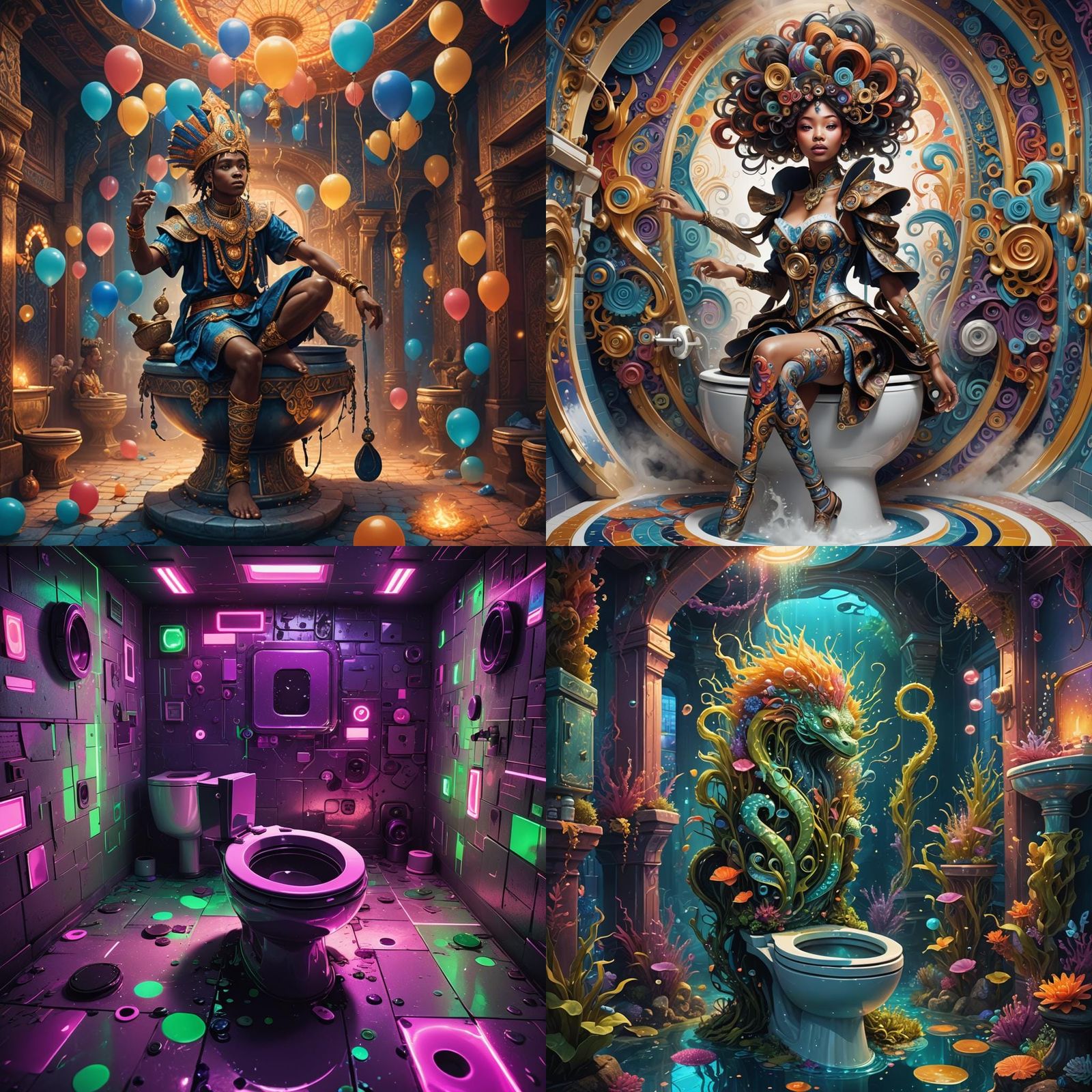 Intricate Skibidi Toilet Fantasy Concept Art
