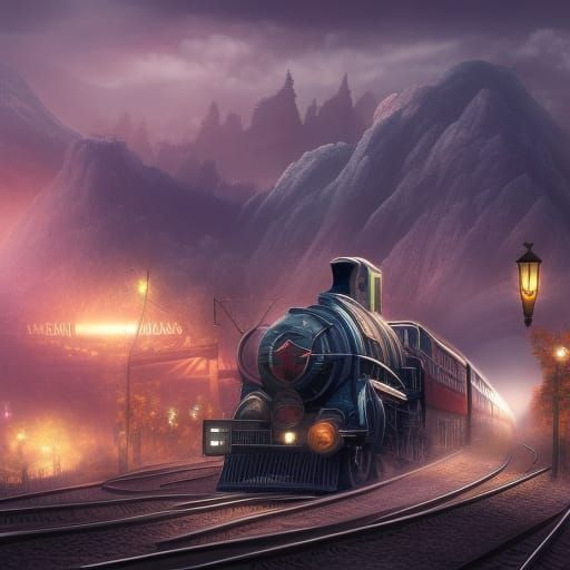 Fantastical Trains in Detailed Matte Painting