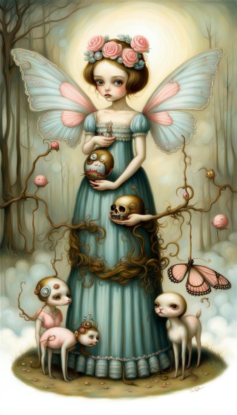 Enchanted Portrait in Mark Ryden Style