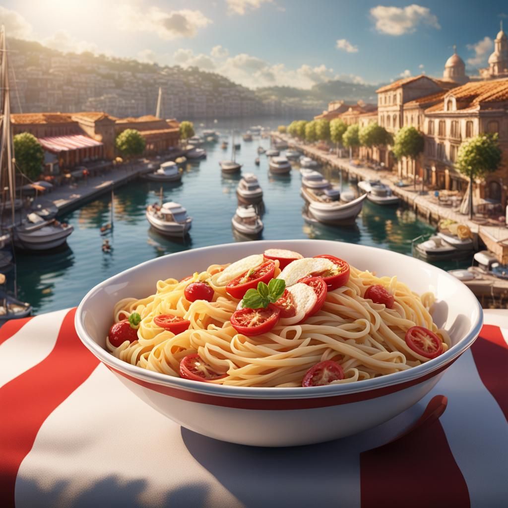 The World's Best Pasta with Marina View