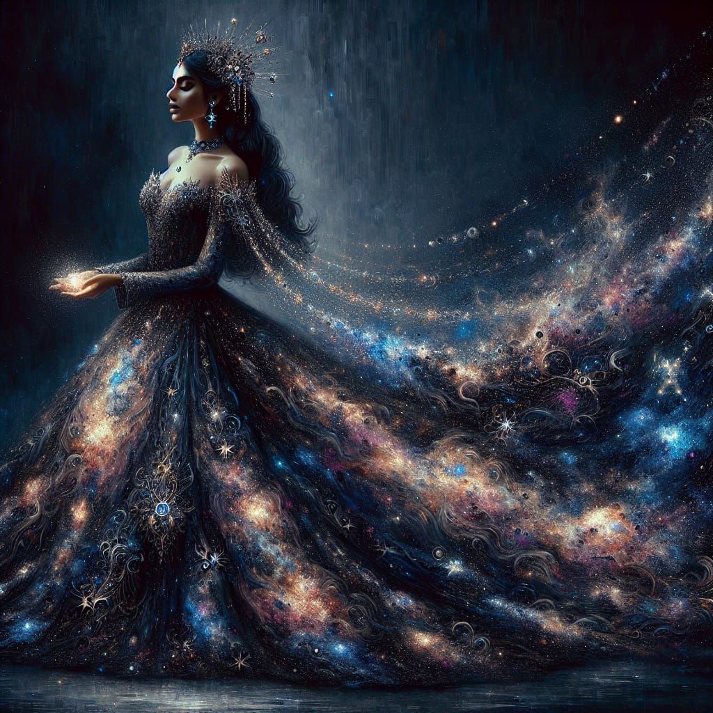 Cosmic Maiden in Galactic Gown