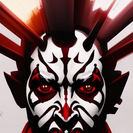 Hyperdetailed Darth Maul Portrait in Striking Colors